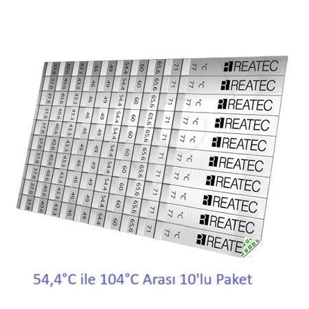 54,4°C ile 104°C Arası Ölçüm Etiket - 10'lu Paket