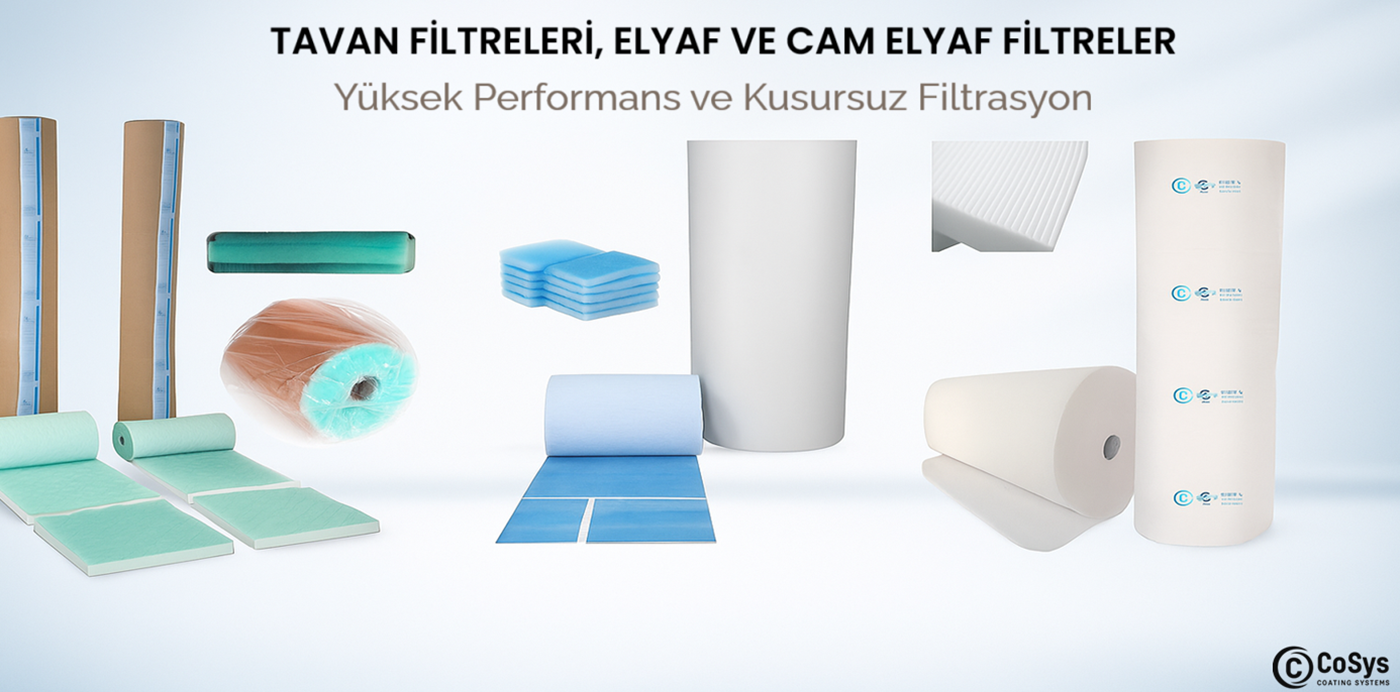 CAM ELYAF FİLTRE, MAVİ BEYAZ ELYAF FİLTRE, MUMLU TAVAN FİLTRESİ
