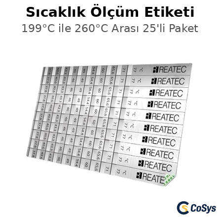 199°C ile 260°C Arası Ölçüm Etiket - 25'li Paket