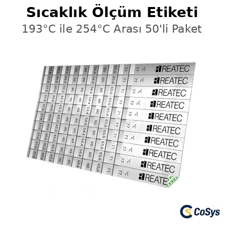 193°C ile 254°C Arası Ölçüm Etiket - 50'li Paket