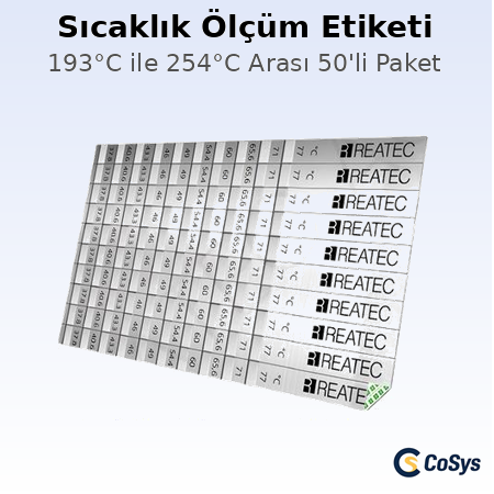 193°C ile 254°C Arası Ölçüm Etiket - 50'li Paket