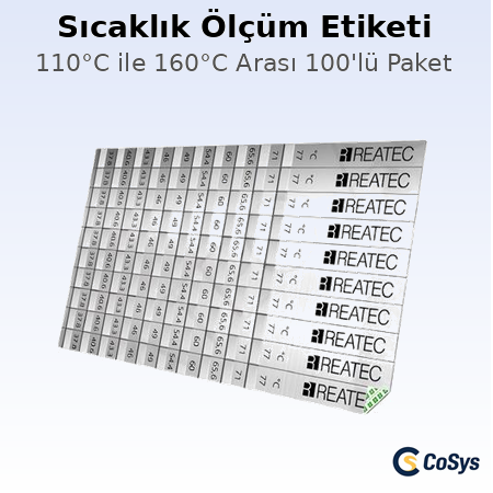 110°C ile 160°C Arası Ölçüm Etiket - 100'lü Paket