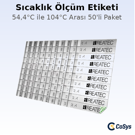 54,4°C ile 104°C Arası Ölçüm Etiket - 50'li Paket