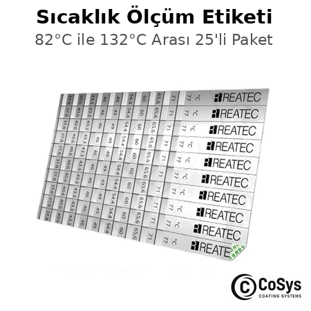 Sıcaklık Ölçüm Etiketi 82°C ile 132°C Arası 25'li Paket