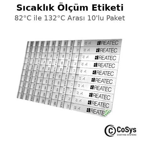 Sıcaklık Ölçüm Etiketi 82°C ile 132°C Arası 10'lu Paket