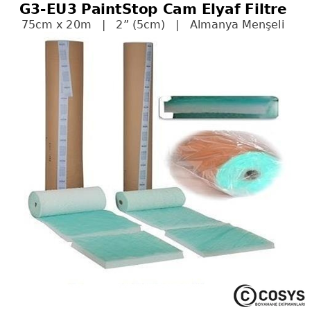 G3-EU3 Cam Elyaf Boya Kabini Filtresi 75cmX20m