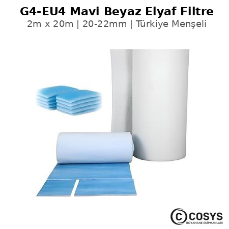 G4-EU4 Mavi Beyaz Elyaf Filtre | 20-22mm | 2mx20m