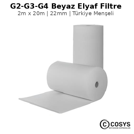 Sentetik Beyaz Elyaf Rulo Filtre - 22 mm | 2m x 20m