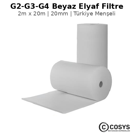 Sentetik Beyaz Elyaf Rulo Filtre - 20 mm | 2m x 20m