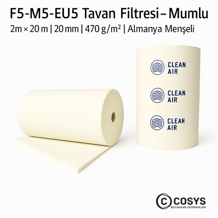F5–M5–EU5 Mumlu Elyaf Tavan Filtresi | V560G | 2mx20m