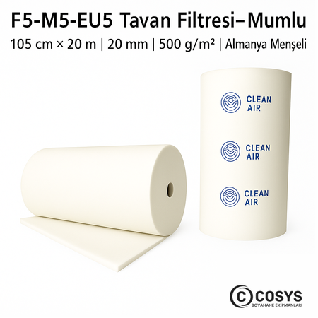 F5–M5–EU5 Mumlu Elyaf Tavan Filtresi |  V500S | 1,05mX20m