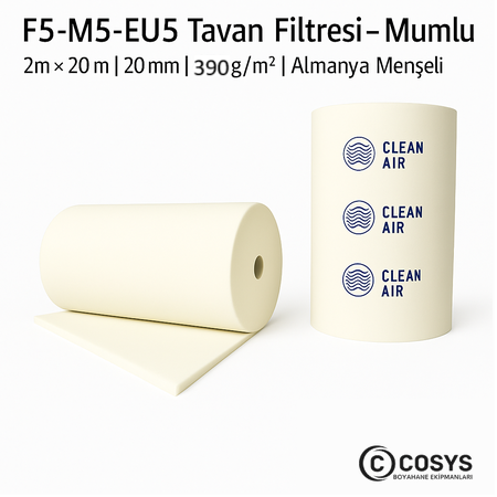 F5–M5–EU5 Mumlu Elyaf Tavan Filtresi |  V500E | 2mx20m